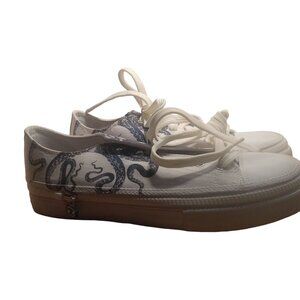 Zipz California Tennis Shoes White Octopus Mens US 10 Womens US 12 Zip Off Upper